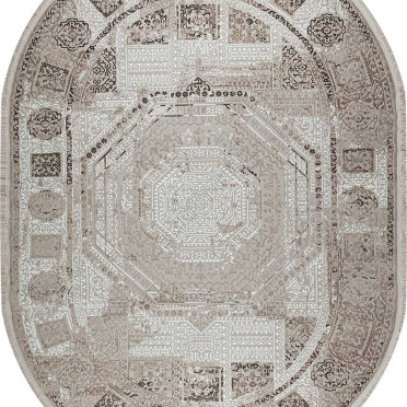 Ковер турецкий овальный 36921A Sanat Viscon (полиэстер хит сет, бежевый)