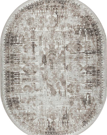 Ковер турецкий овальный 37547B Sanat Viscon (полиэстер хит сет, бежевый)