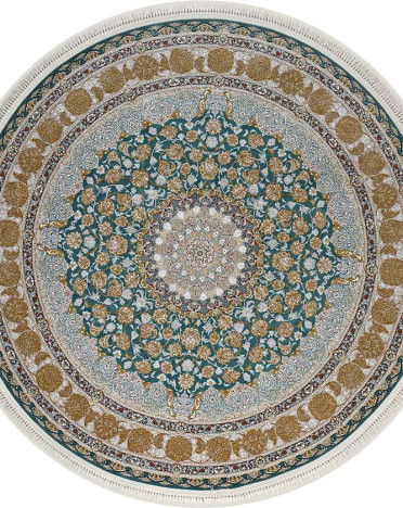 Иранский ковер Iran Mashad 1200 G129 (Акрил, серый, голубой)