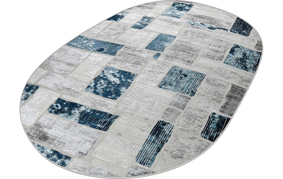 38471A OVAL BLUE FLS / L.GREY Kleopatra