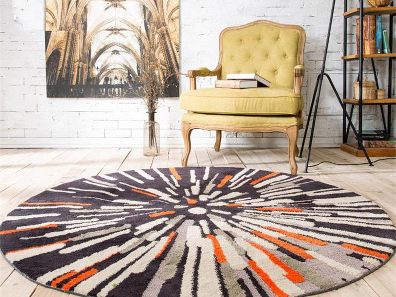 Круглый ковер в гостинную с узором